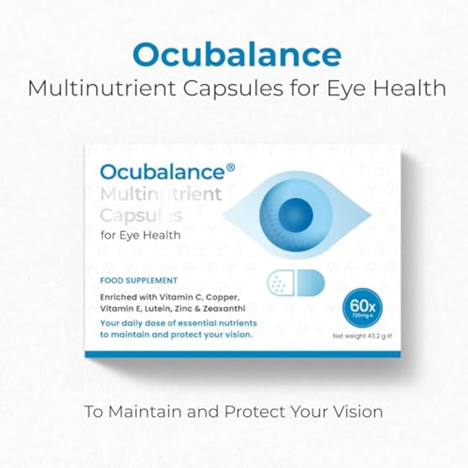 Ocubalance Eye Health Capsules – 60 Capsules | Lutein, Zeaxanthin, Zinc & Antioxidants | Vision Support Supplement for Screen Fatigue, Eye Strain & Blue Light Protection