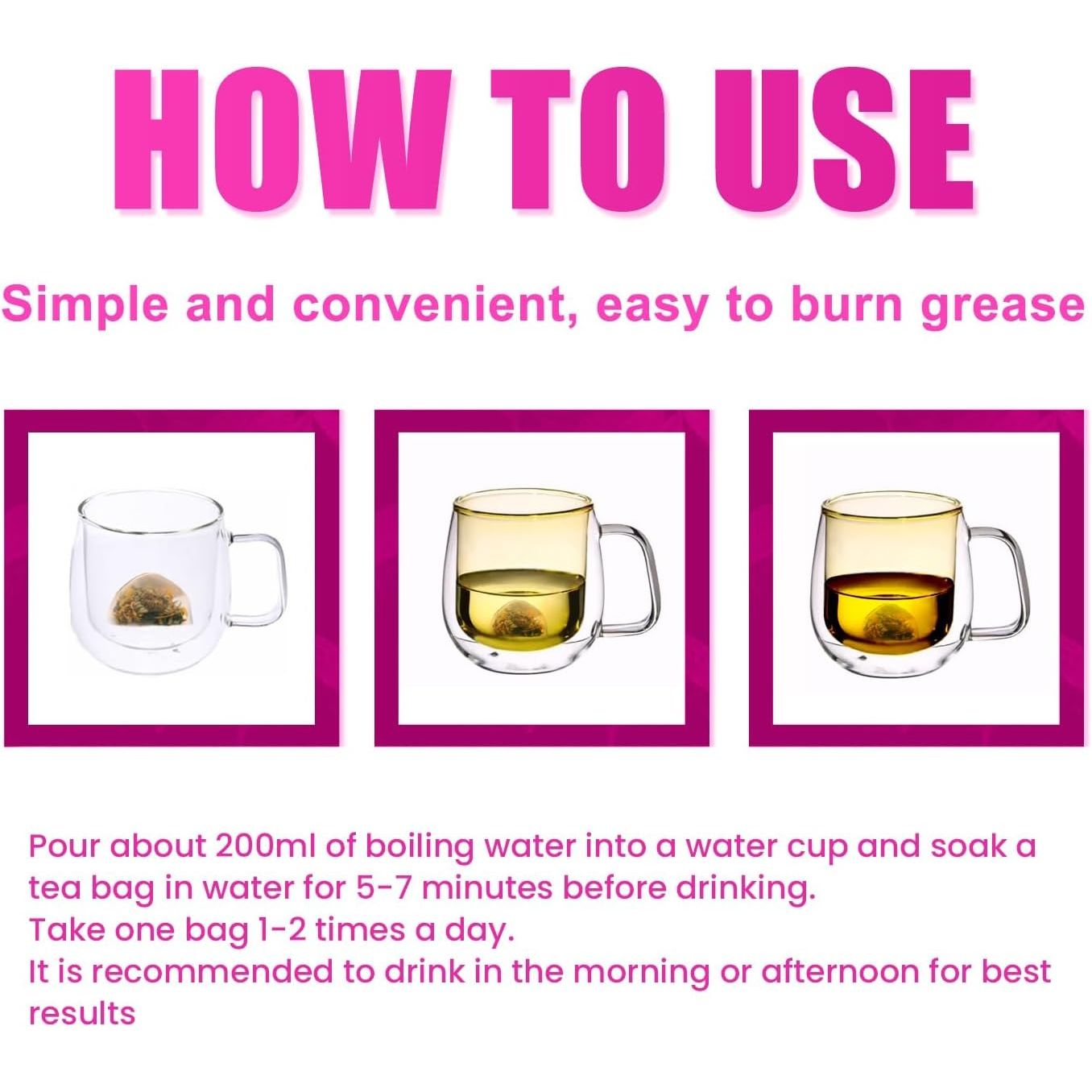 Slimming Tea, Natural Detox Tea Bags for Weight Loss, Belly Fat Burner(3Pcs)