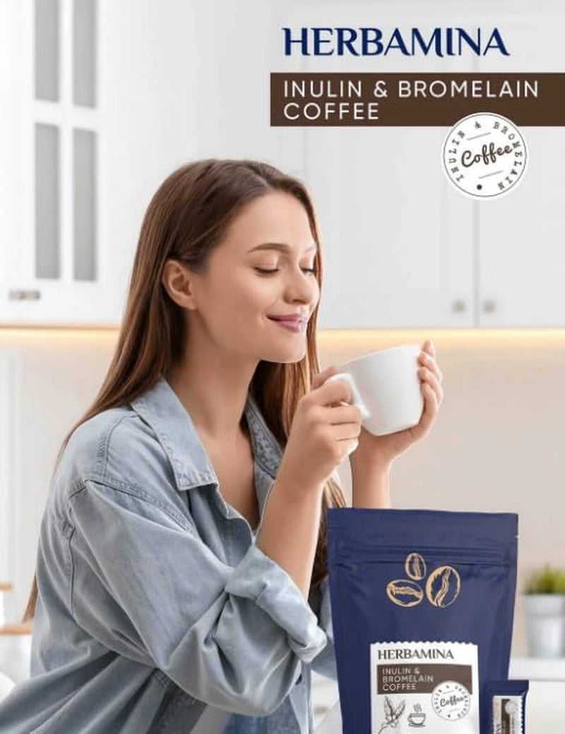 Herbamina Instant Functional Coffee Blend – 30 Sachets (90G) – Premium Herbal Coffee with Natural Plant Extracts – Energy & Focus Support