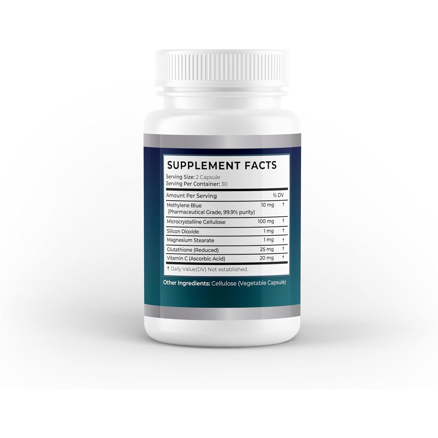 Methylene Blue Capsules - Premium 60 Capsules, One Month Supply | Cognitive Support & Cellular Health