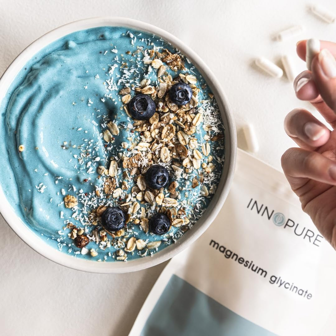 INNOPURE Magnesium Glycinate - 90 Capsules - Bioavailable Magnesium Supplements - 500Mg per Capsule Providing 100Mg of Pure Elemental Magnesium Bisglycinate Powder - Made in the UK