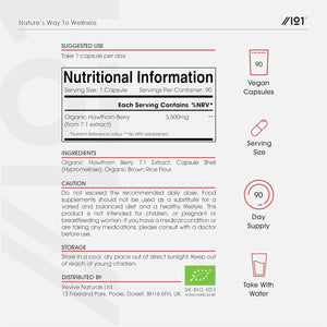 Organic Hawthorn Extract 3500Mg – 90 Vegan Capsules – High Strength Hawthorn Berry Supplement 7:1 Extract – Resealable and Recyclable Pouch by Alpha01