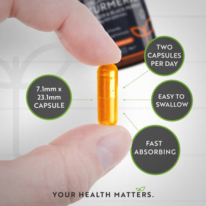 Organic Turmeric 1440Mg (High Strength) with Black Pepper & Ginger - 180 Vegan Turmeric Capsules (3 Month Supply) – Organic Termeric with Active Ingredient Curcumin - Made in the UK by Nutravita