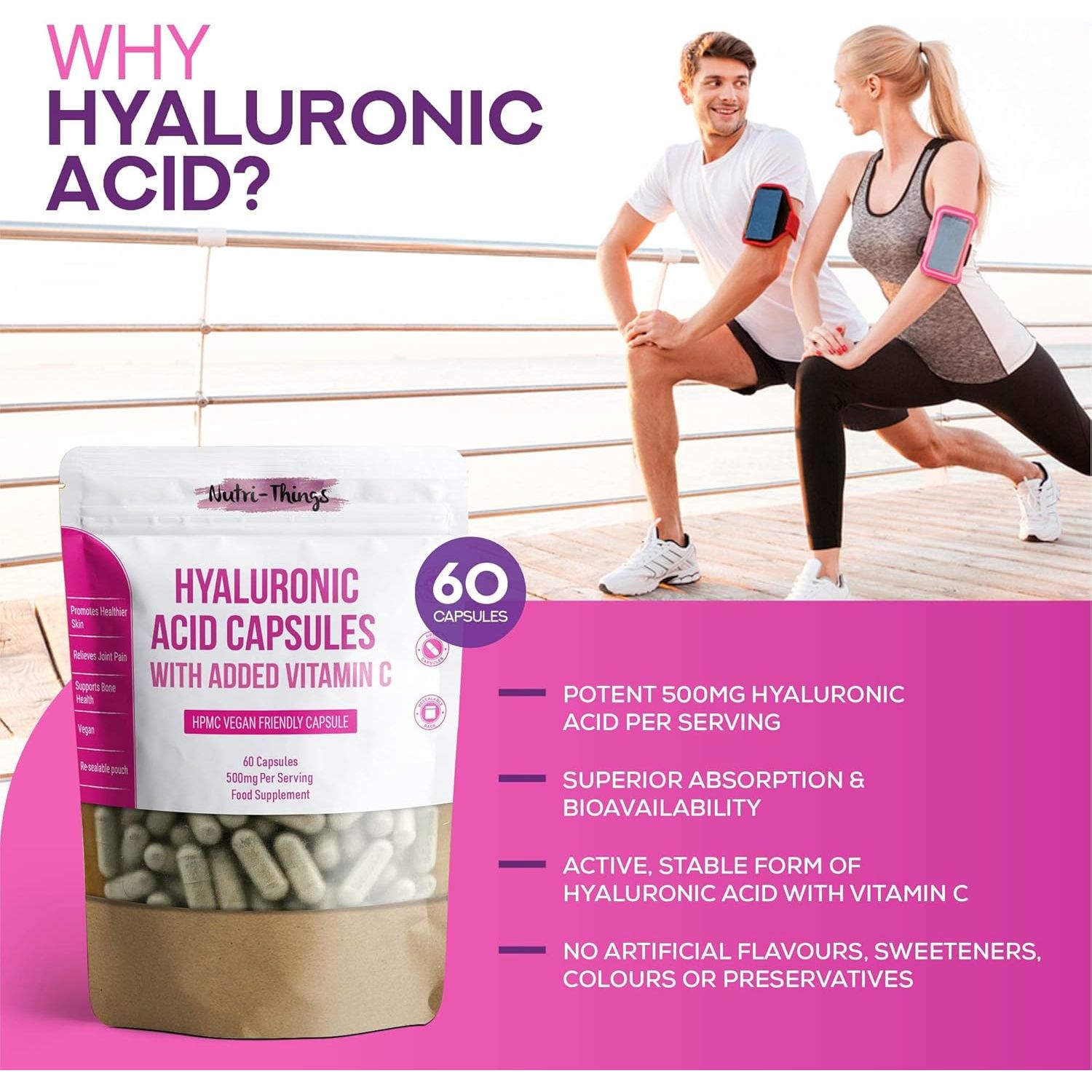 Hyaluronic Acid Capsules with Added Vitamin C | Hyaluronic Acid Tablets Which Supplements a Healthy Lifestyle