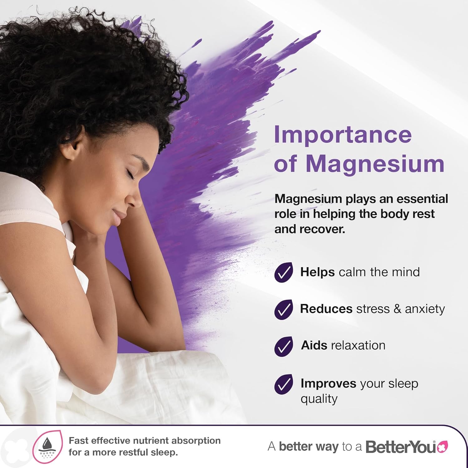Betteryou Magnesium Sleep Body Spray, Made with Zechstein Magnesium Chloride and Essential Oils, Magnesium Supplement, Natural Sleep Aid, Palm-Oil Free, 100Ml (600 Sprays)