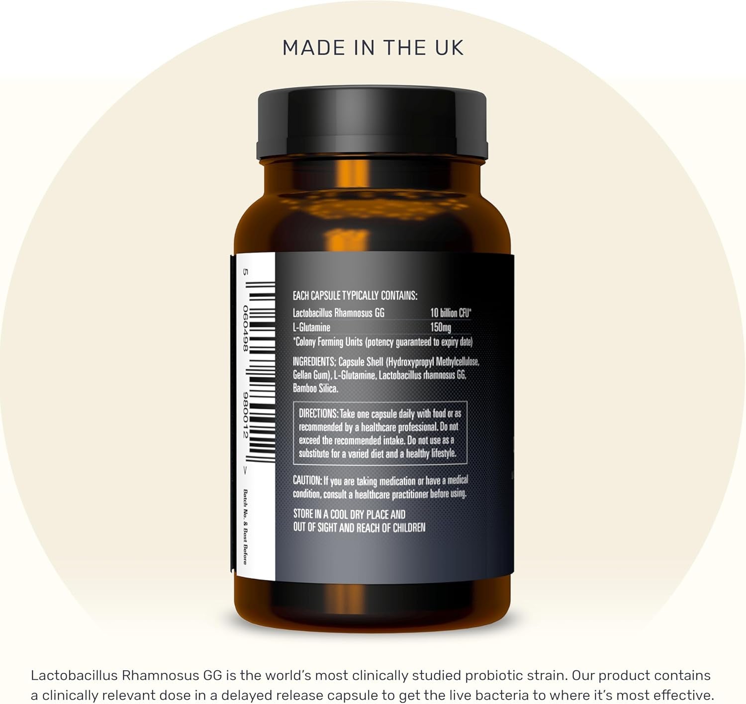 Probiotics Lactobacillus Rhamnosus GG | 60 Daily Vegan Capsules | the Most Scientifically Studied Strain Globally, with the Greatest Level of Clinical Documentation