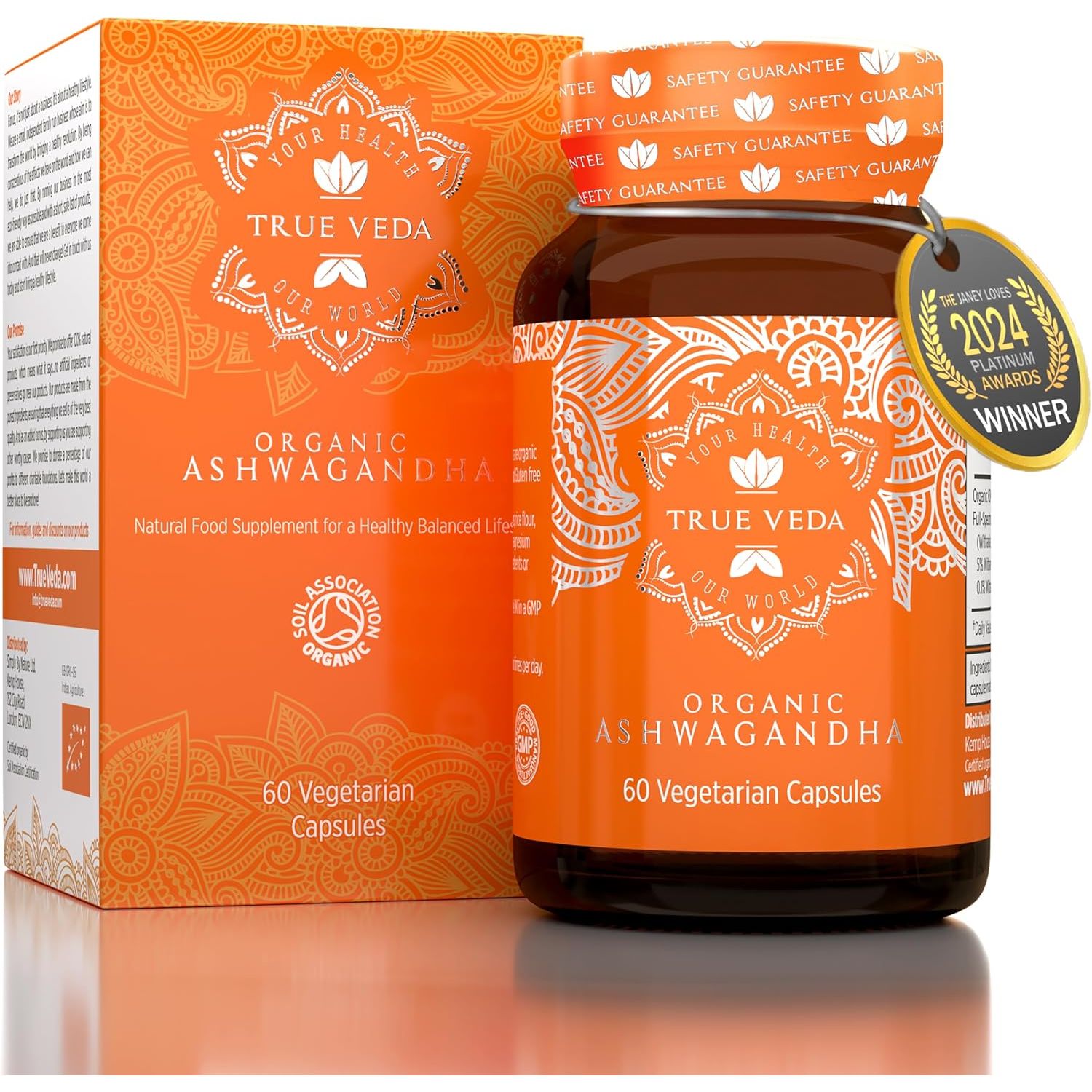 Organic Ashwagandha KSM 66 Capsules | Ashwagandha High Strength | Certified Organic by Soil Association | Ashwagandha Capsules | Ashwaganda KSM-66 | Withania Somnifera | KSM66 | UK Made | 60 Tablets