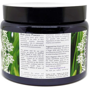 Na'Vi Organics Raw Barley Grass Juice Powder - Premium Grade, Organic Certified Powder Wholefood Supplement, 100 G