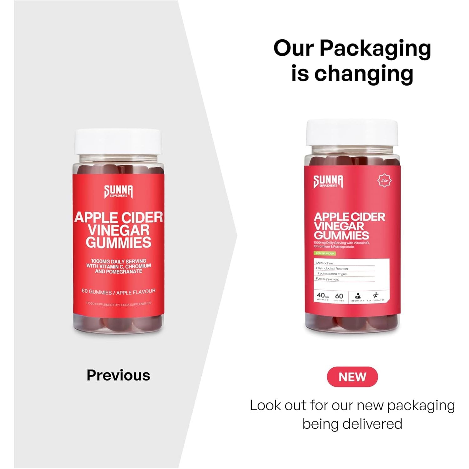 Sunna Supplements Apple Cider Vinegar Gummies 1000Mg – Supports Metabolism & Immune Health – with Vitamin C, Chromium & Pomegranate – Vegan, Non-Gmo, Gluten Free – 60 Gummies