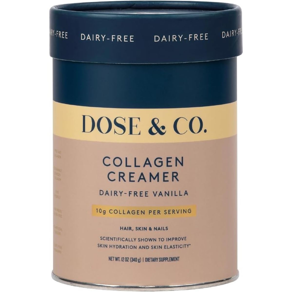 Dose & Co Dairy-Free Collagen Creamer - Vanilla 340G, Vanilla