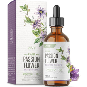 Passion Flower (Passiflora Incarnata) Herb Drops – Alcohol-Free Mother Tincture - 120Ml Liquid Extract Drops Food Supplement - by Alpha01