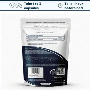 Magnesium Glycinate (Sleep Boost)- High Strength: 1000Mg (100Mg Elemental Magnesium) per Capsule. Vegan Capsule Gentle on the Stomach, Highly Absorbent, UK Made