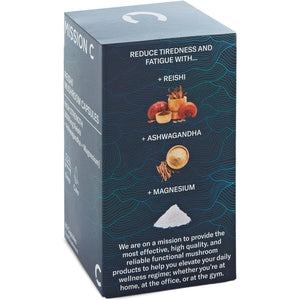 Reishi Mushroom Capsules 6000Mg with Added Magnesium and Ashwagandha | Nootropic Supplement for Sleep, Relaxation, Calm | 60 Two-A-Day Vegan Capsules - Mission C Reishi, Vegan