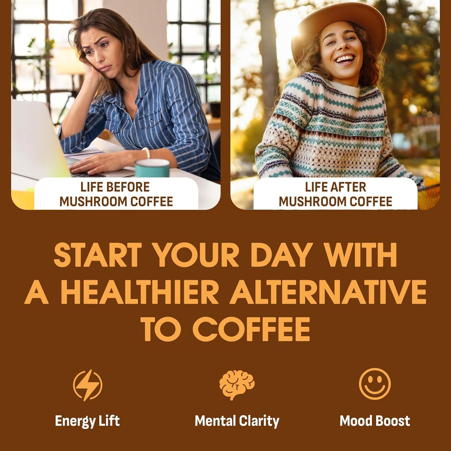 Mushroom Coffee, over 10 Superfood Mushrooms with Adaptogens & Probiotics, Instant Arabica Coffee with Lion'S Mane, Chaga, Reishi, Cordyceps & More, for Focus & Energy, 150G