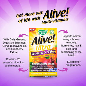 Alive! Ultra Women'S 50+ Wholefood plus Multivitamins - 60 Tablets