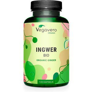 Vegavero Organic Ginger Capsules | 650 Mg Root Powder | NO Additives | Lab-Tested | 120 Units | Vegan