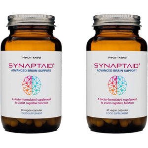 Synaptaid Advanced Brain Support Supplement to Assist Cognitive Function Vegan 60 Capsules (Twin Pack)