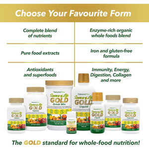 Naturesplus Source of Life Gold Capsules - Whole Food Based Multivitamin for Men and Women, Energy, Immune, Focus - Gluten Free, Vegan - 90 Capsules