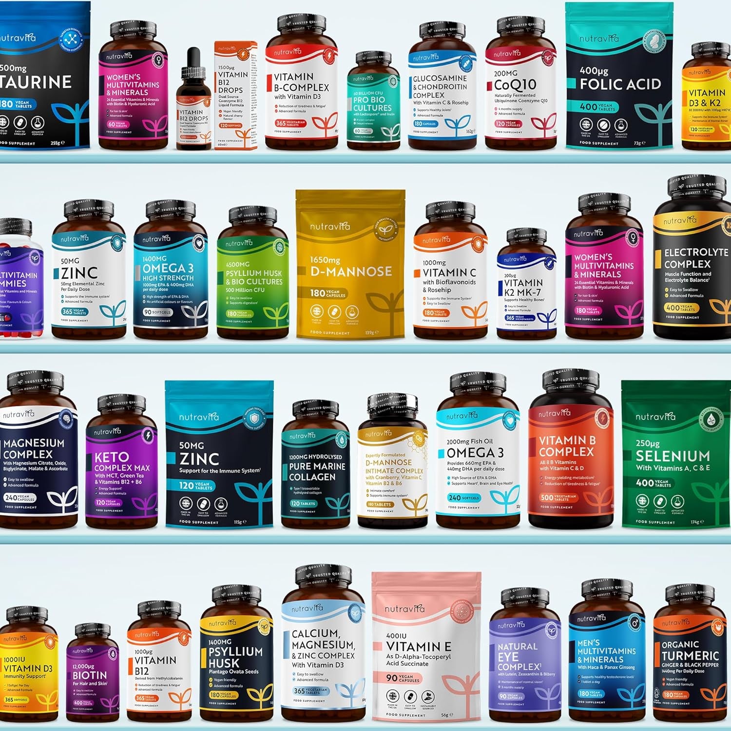 Women'S Multivitamins and Minerals - 24 Essential Active Vitamins and Minerals with Added Hyaluronic Acid - 180 Vegan Tablets - No Synthetic Fillers or Binders - Made in the UK by Nutravita