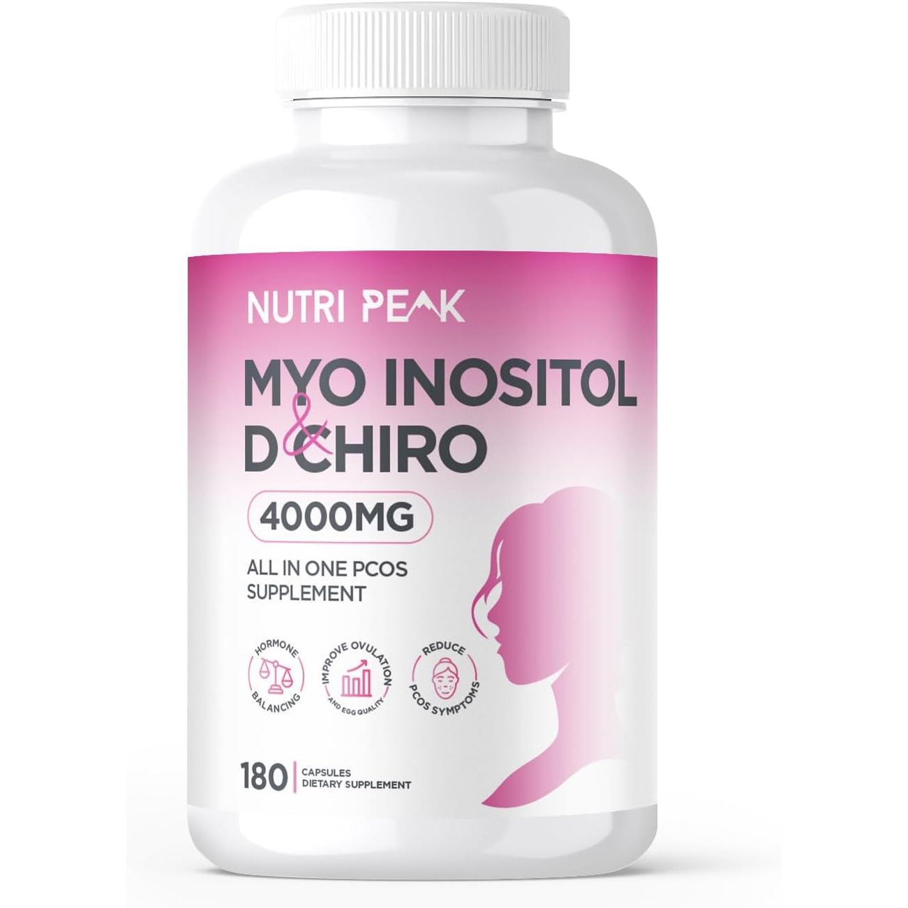 Max Strength Myo-Inositol & D Chiro | All in One PCOS Supplement | 4000MG | 180 Capsules | Hormone Balance for Women | Fertility Supplement for Women | Vegan & Gluten Free