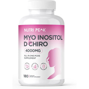 Max Strength Myo-Inositol & D Chiro | All in One PCOS Supplement | 4000MG | 180 Capsules | Hormone Balance for Women | Fertility Supplement for Women | Vegan & Gluten Free