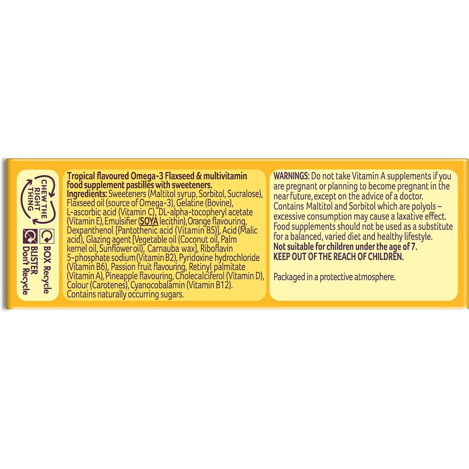 Bassetts Vitamins 7-11 Years Omega 3 Tropical Flavour Multivitamins 30 Gummies