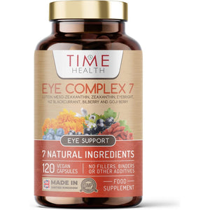 Eye Complex 7-120 Capsules - Lutein, Meso-Zeaxanthin, Zeaxanthin, NZ Blackcurrant, Bilberry, Goji & Eyebright – 4 Month Supply – UK Manufactured