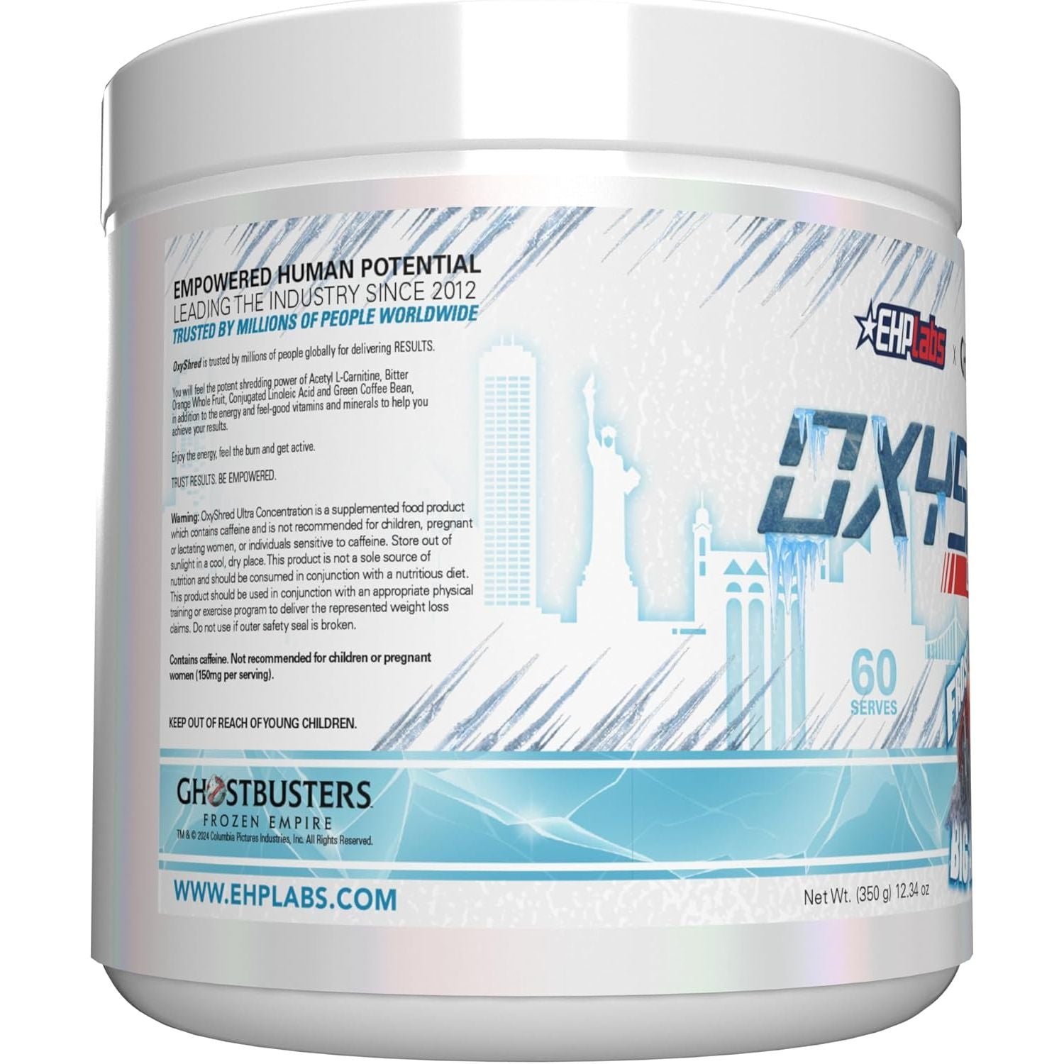 Ehplabs X Ghostbusters Frozen Empire: Oxyshred Thermogenic Pre Workout Powder & Shredding Supplement. Clinically Proven with Acetyl L Carnitine, Energy Boost Drink - Frosty Big Apple, 60 Serve