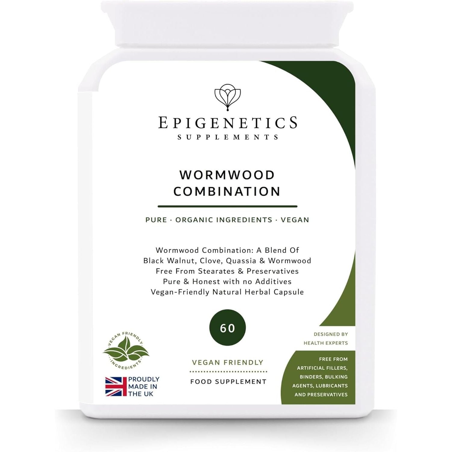 Wormwood Combination 360Mg | Black Walnut, Clove, Quassia, Wormwood Herb Supplement | 60 Vegan Capsules | Made in UK | 2 Month Supply, 1 Herbal Capsule Daily