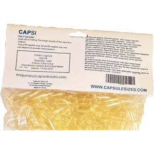 Empty Gelatin Capsules Size 0 – 1000 Count – Clear, Two-Part Bovine Gelatin – Easy-To-Fill, Kosher & Halal Certified – ~500Mg Capacity