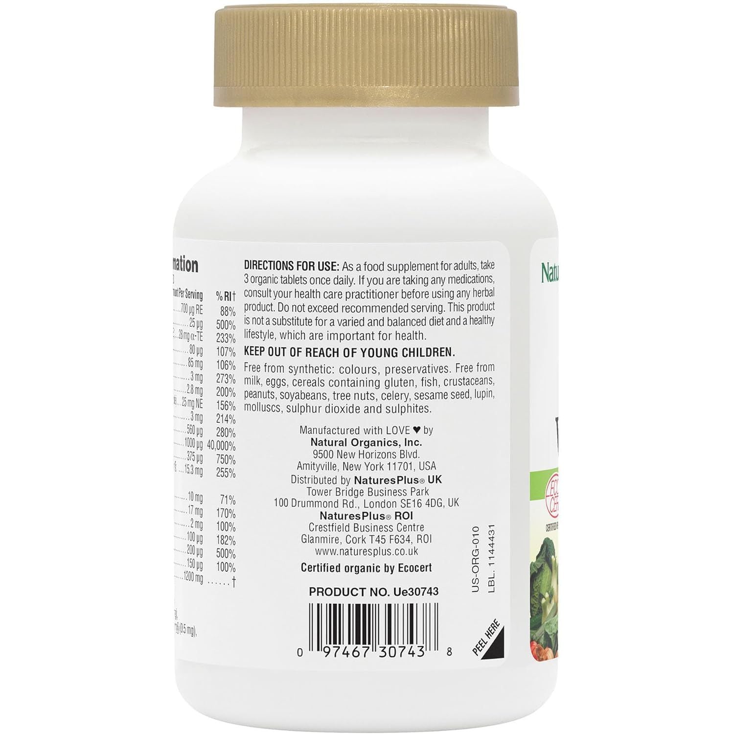 Naturesplus Source of Life Garden Organic Women’S Multi - Vegan Multivitamin for Women - Energy, Immune Support - Iron, Methyl B12, Biotin, Maca, Cranberry - Vegan, Gluten Free - 90 Tablets