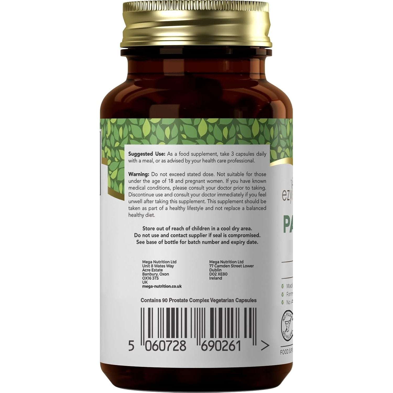 Ezyleaf Prostate Complex | High Strength Supplements for Men UK | 90 Stinging Nettle Capsules with Beta Sitosterol, Zinc, Pumpkin Seed, Boron, Boswellia Serrata & More