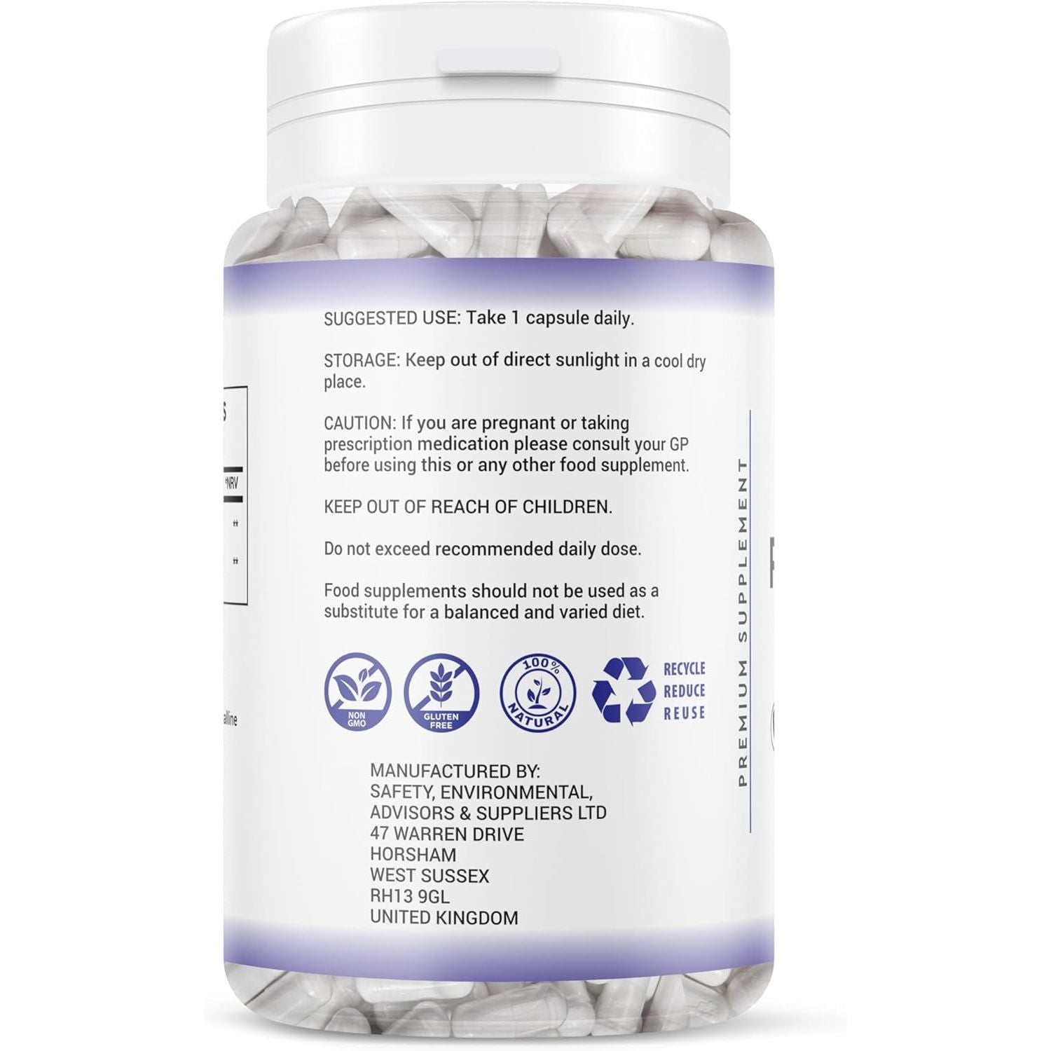 Physlium Husk 5000Mg - 4 Month Supply 120 Capsules - Vegan Physlium Husk