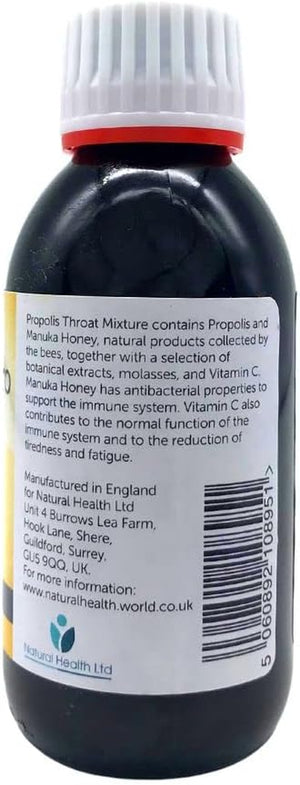Propolis Pro Sore Throat Syrup with Manuka Honey, Bee Propolis, Vitamin C & Cooling Menthol – 150Ml | Natural, Vegetarian-Friendly Soothing Syrup for Kids & Adults