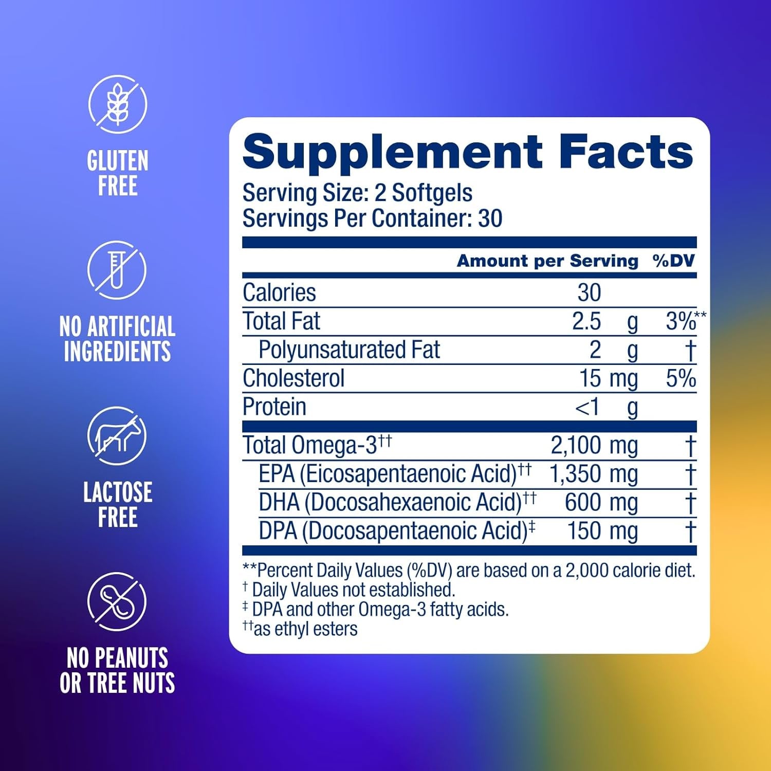 Ocean Blue Omega 2100 Nutritional Supplement, 60 Count