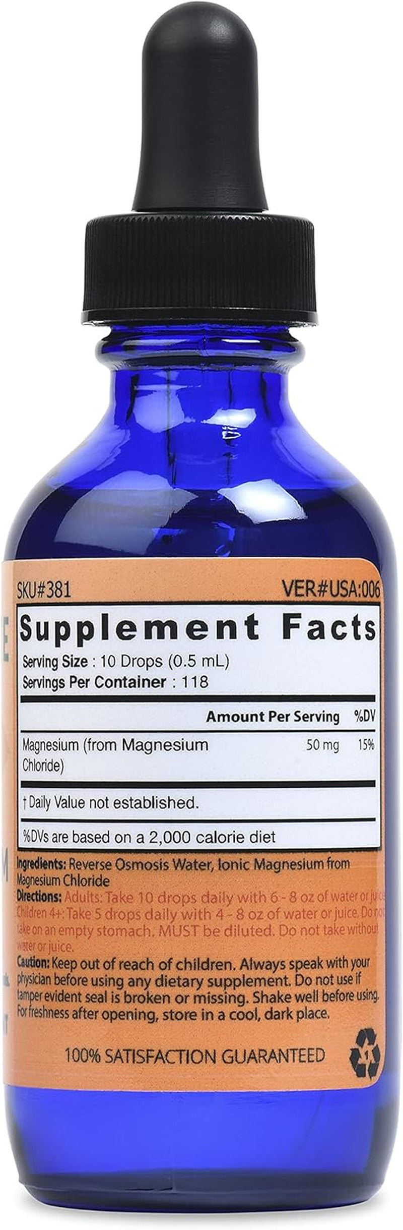 (Glass Bottle) Good State - Liquid Ionic Magnesium Ultra Concentrate (10 Drops Equals 50 Mg) (100 Servings per Bottle)