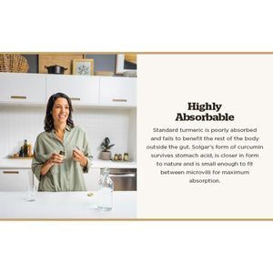 Solgar Full Spectrum Curcumin Softgels - Pack of 90 - Potent Antioxidant - Faster Absorption - Free from Sugar, Salt, Starch, Gold