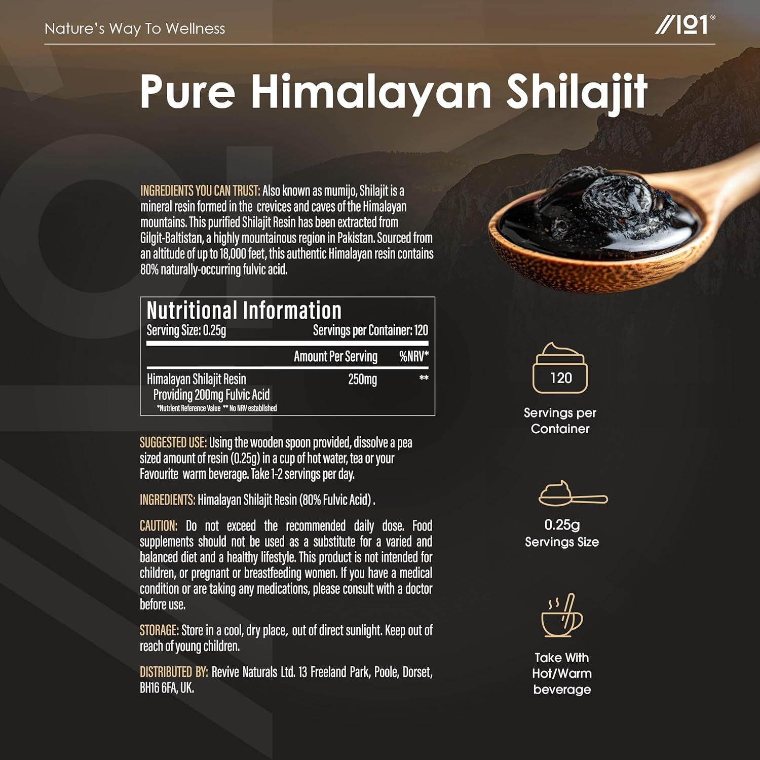 Himalayan Shilajit Resin 30G – Gold Grade 100% Pure Gilgit-Baltistan Source – Rich in 80% Fulvic & Humic Acid, Minerals – by Alpha01