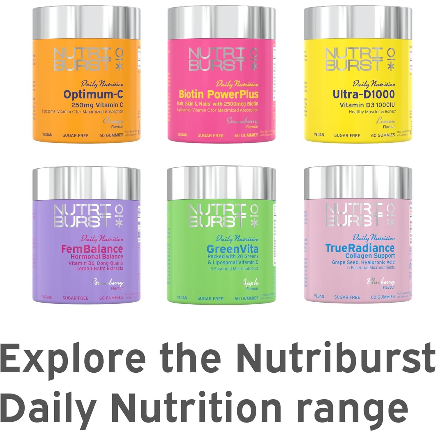 Nutriburst Totalcareplus - Multivitamin with Vitamin C, D, B12 + Zinc - Immune System Support - Berry Flavour - 60 Gummies 1 Month Supply - Suitable for Vegans