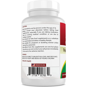 Best Naturals L-Arginine NO Booster Triple Strength 1300 Mg Serving 120 Veg Capsules (120 Count (Pack of 1))