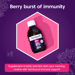 Sambucol Natural Black Elderberry Kids Liquid | Vitamin C | Immune Support Supplement | 230Ml