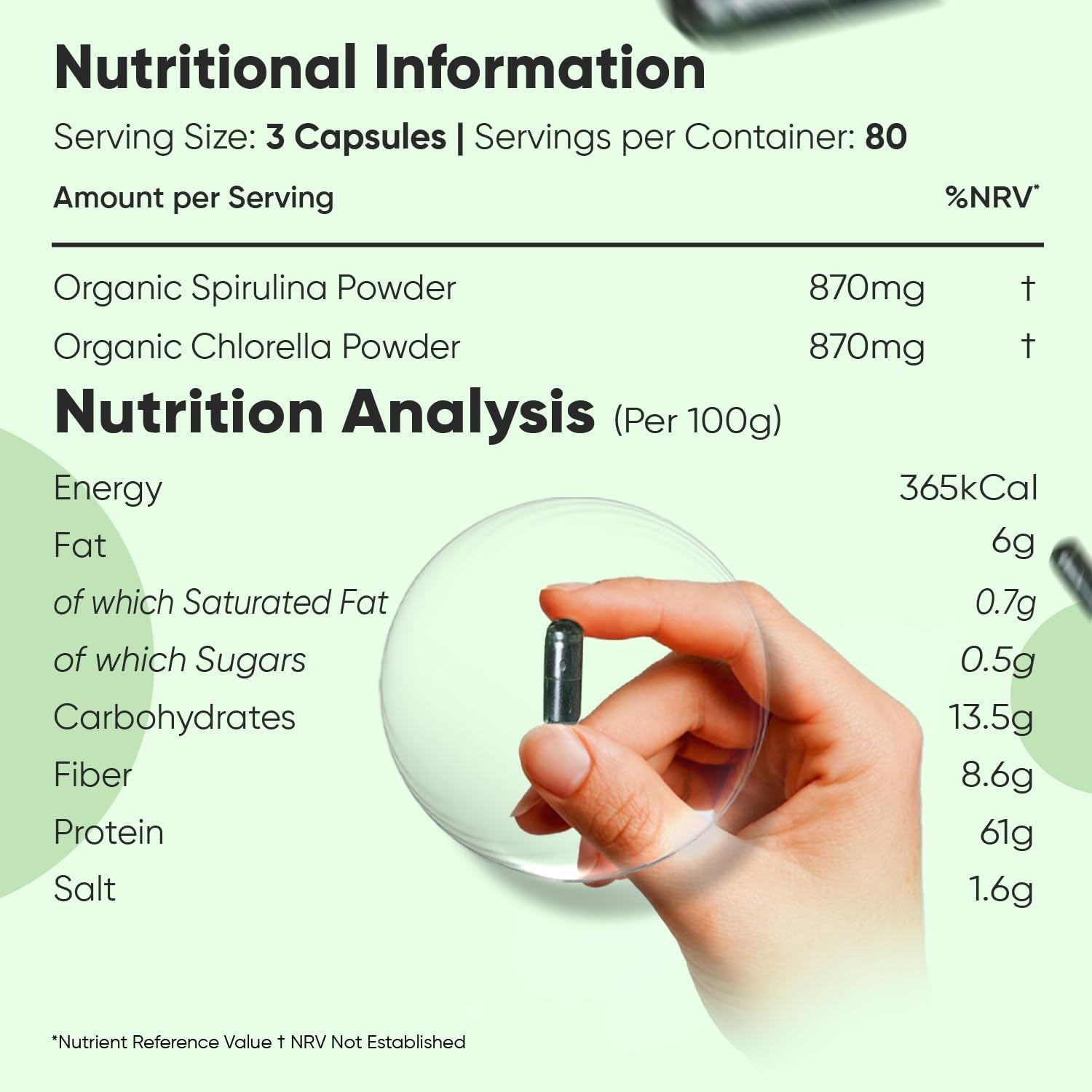 Organic Spirulina and Chlorella Capsules - 80 Days Supply - 240 Capsules - Soil Association Certified - Nutrient-Rich Algae Superfoods - Chlorella and Spirulina Herbal Supplements with No Additives