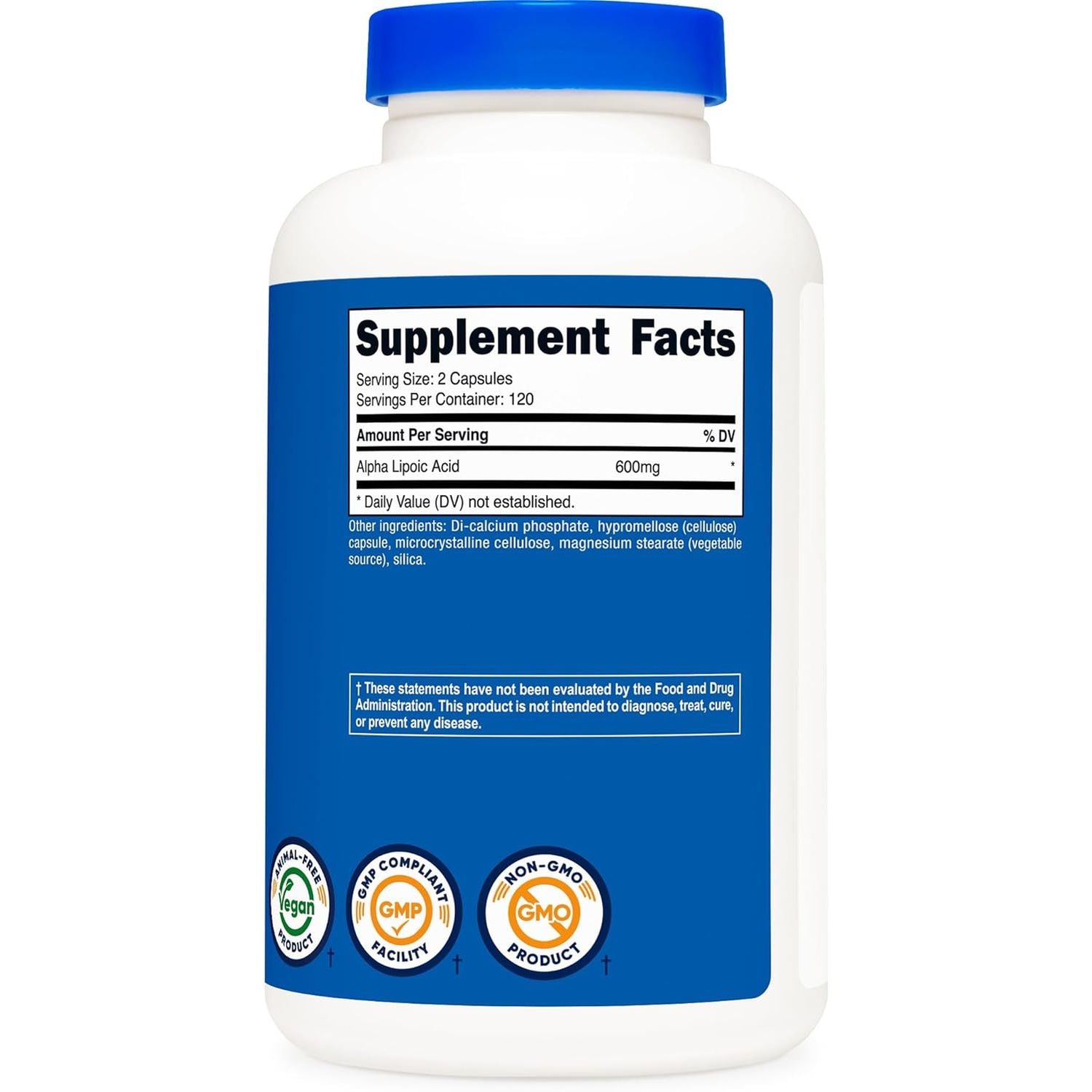 Nutricost Alpha Lipoic Acid 600Mg per Serving, 240 Capsules - Gluten Free, Vegetarian Capsules, Soy Free & Non-Gmo