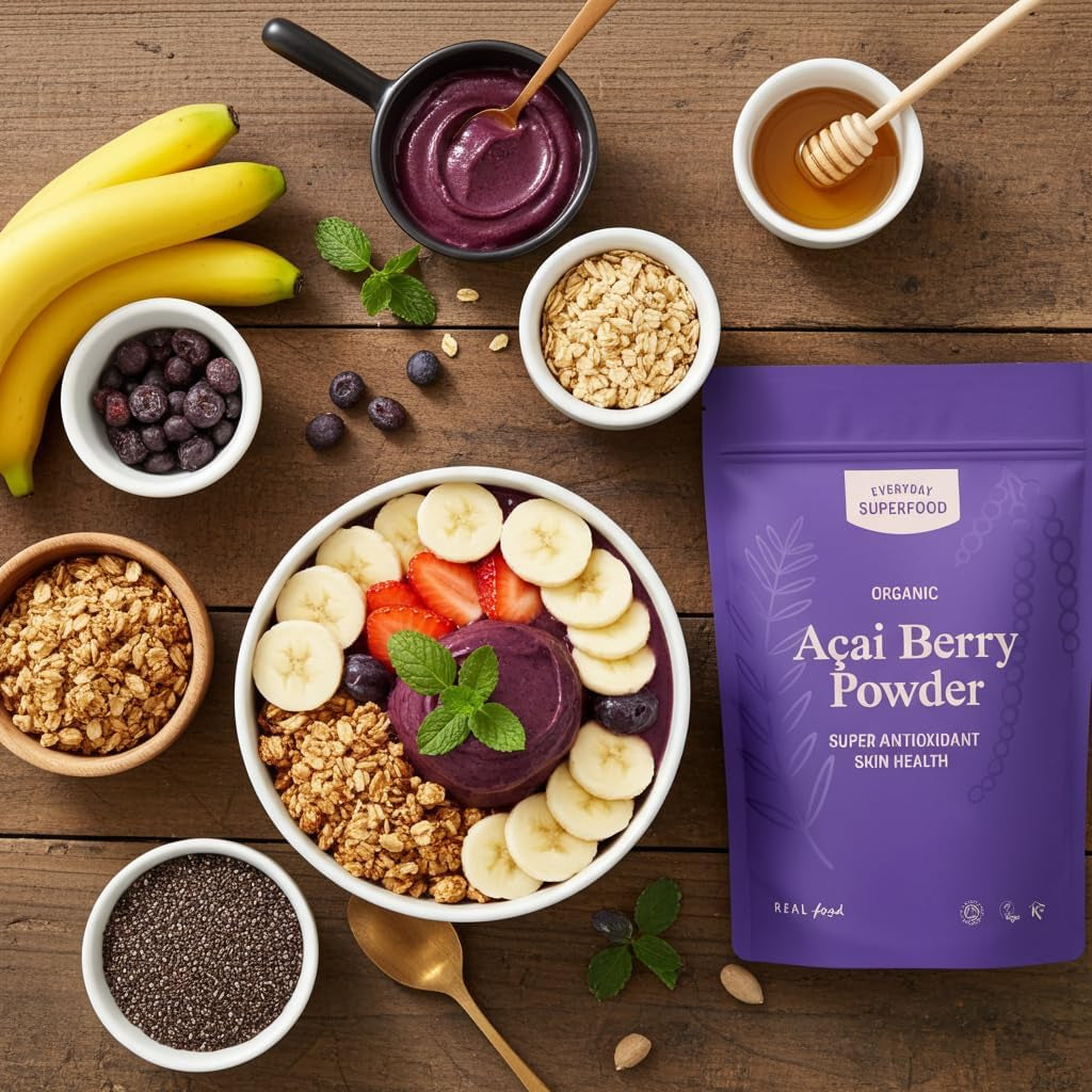 Everyday Superfood Organic Acai Berry Powder 50G | Freez Dried Brazil Origin | No Fillers | Use in Frozen Acai Bowl