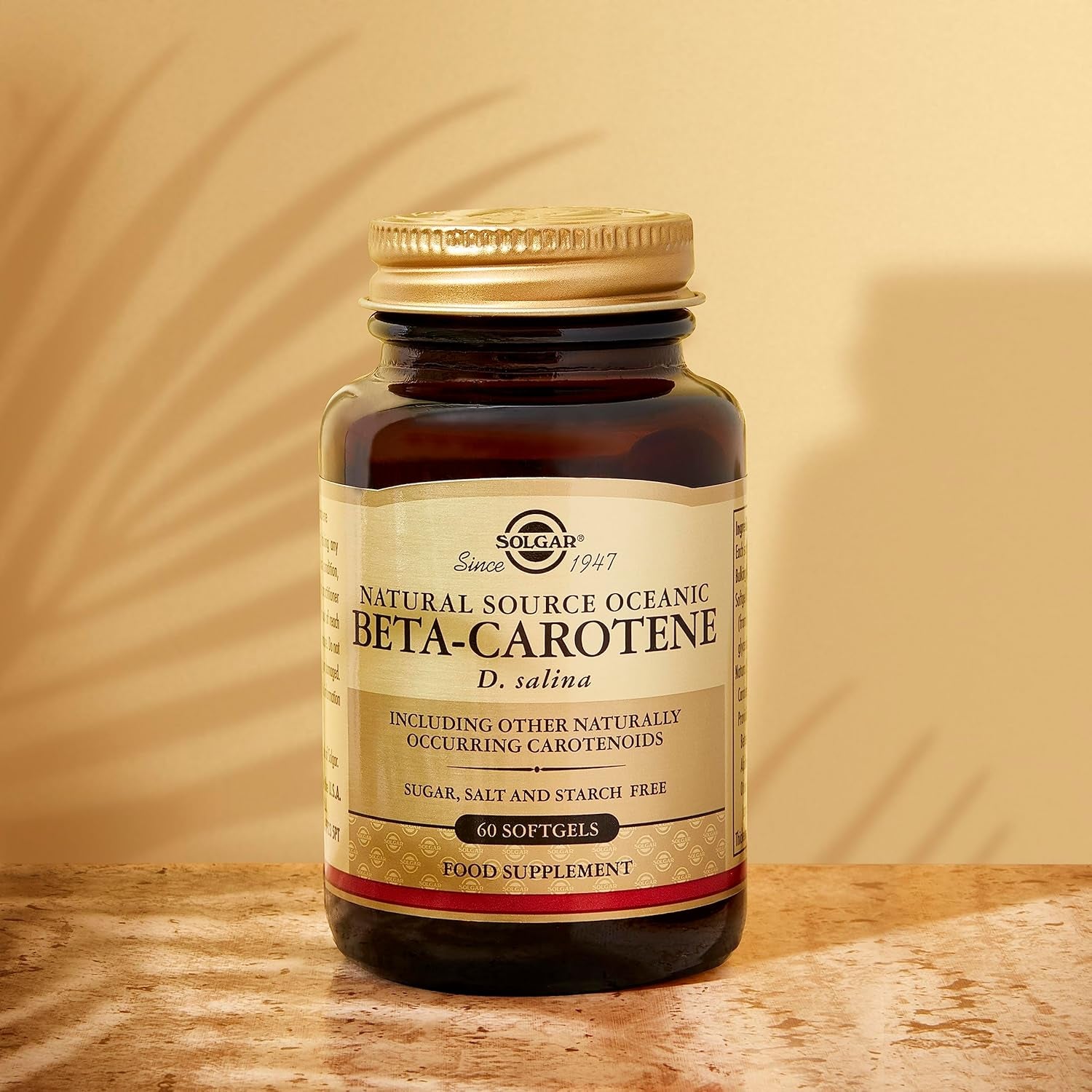 Solgar Natural Source Oceanic Beta Carotene Softgels - Pack of 60 - Fight Free Radical Damage - Strong Antioxidant - Gluten Free