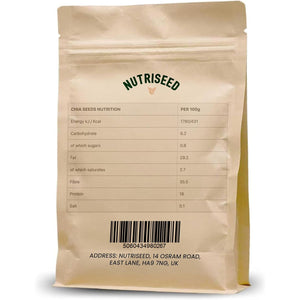 Nutriseed Chia Seeds 500G - 100% Natural, High Fibre & Protein, Rich in Omega 3 6 & 9, Antioxidants, Contains 8 Amino Acids & Vitamins, Vegan-Friendly & Gluten-Free | from Peruvian Mountains