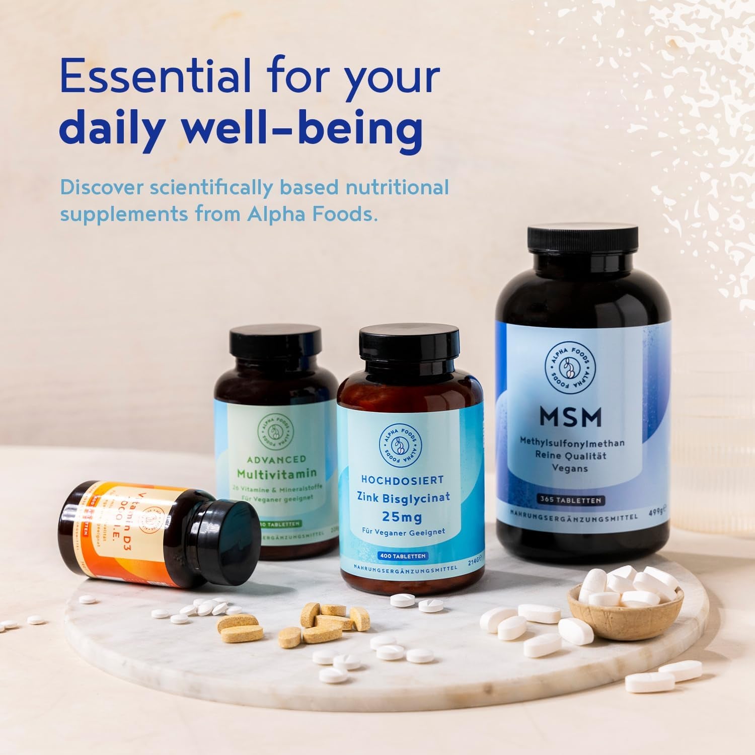 Multivitamins & Minerals - 180 Vegan Multivitamin Tablets for Men and Women - 26 Essential Active Vitamins & Minerals with Vitamin D, B12, VIT C, Magnesium and Zinc - Made in the UK - Alpha Foods