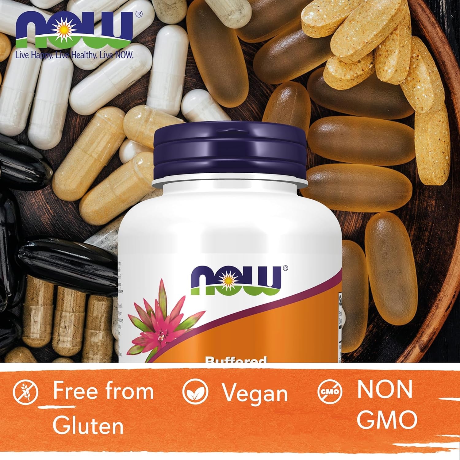Now Foods, Magnesium Ascorbate, 227G Vegan Powder, Vitamin C, Minerals, Gluten Free, Soy Free, Vegetarian