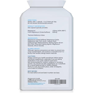 Magnesium Citrate 500Mg 120 Capsules - Providing 150Mg of Active Elemental Magnesium - High Potency - Easily Absorbable - Highly Bioavailable - UK Manufactured