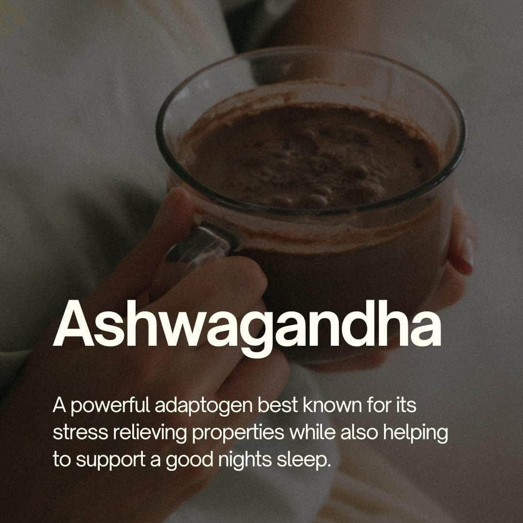 Sixways Unwind and Recover Sleep Drink 30 Servings, Cacao Flavour, Ashwagandha Powder, Hormone and Anxiety Aid, Magnesium, Reishi Mushroom, Vegan, Gluten Free, Magnesium Infused for Relaxation